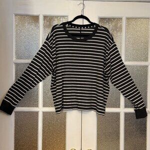 LULULEMON 🍋All Yours Long Sleeve Tee in Vitasea Material Black and White Stripe